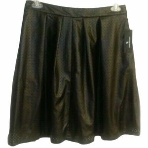 NWT Worthington A-Line Black Pleather Skirt 8